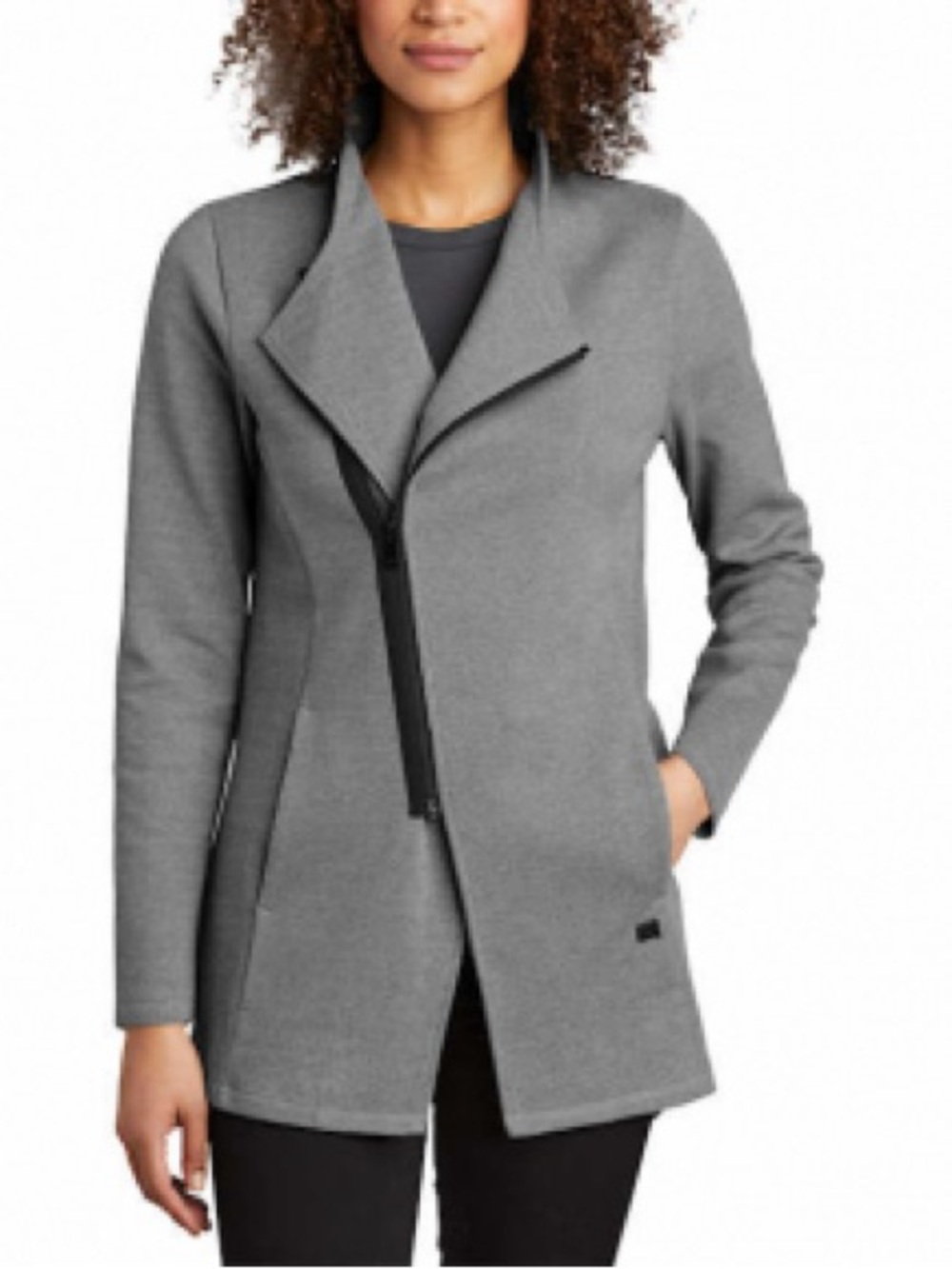 OGIO Light Gray Asymmetric Zip Women's Jacket L